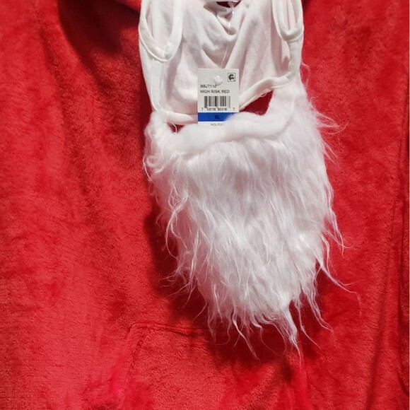 Red Santa swestshirt with mask covered with beard NWT size XL - Picture 4 of 5